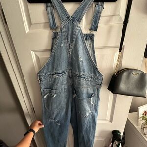 American Eagle Distressed Overalls